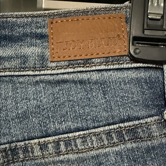 Judy Blue Los Angeles Distressed Wide Leg Jeans Sz 0/24 | Stretch High Rise - Picture 5 of 14